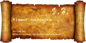 Vimmer Hajnalka névjegykártya
